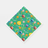 Sesamstraat groen bloemenpatroon servet (Hoek)