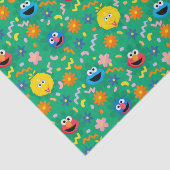 Sesamstraat groen bloemenpatroon tissuepapier (Detail)
