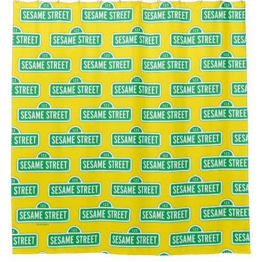 Sesamstraat | Groene Logo Douchegordijn (Voorkant)