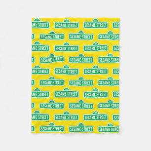 Sesamstraat   Groene Logo Fleece Deken
