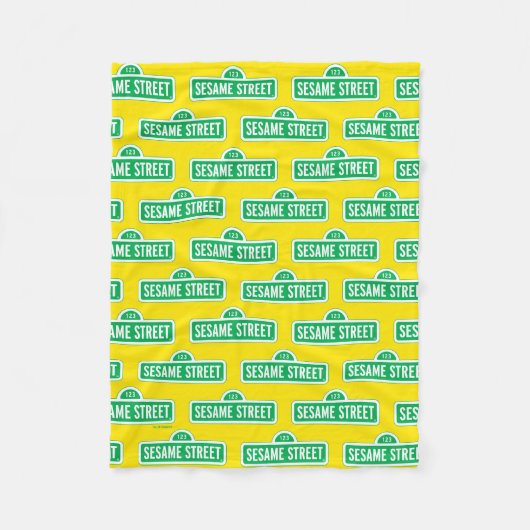 Sesamstraat | Groene Logo Fleece Deken (Voorkant)