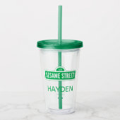 Sesamstraat | Groene Logo | Jouw namen toevoegen Acryl Drinkbeker (Voorkant)