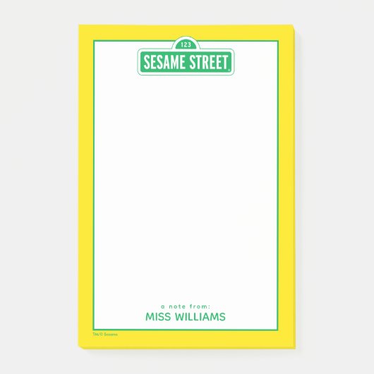 Sesamstraat | Groene Logo | Jouw namen toevoegen Post-it® Notes (Voorkant)