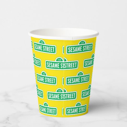 Sesamstraat | Groene Logo Papieren Bekers (Rechts)
