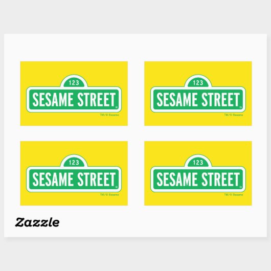 Sesamstraat | Groene Logo Rechthoekige Sticker (Vel)