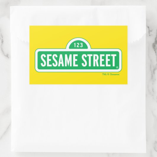 Sesamstraat | Groene Logo Rechthoekige Sticker (Tas)