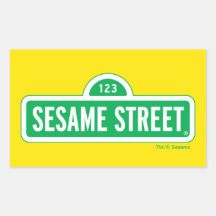 Sesamstraat   Groene Logo Rechthoekige Sticker