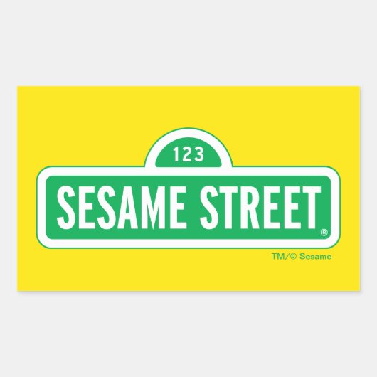 Sesamstraat | Groene Logo Rechthoekige Sticker (Voorkant)