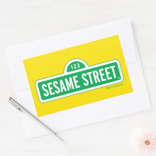 Sesamstraat | Groene Logo Rechthoekige Sticker (Envelop)