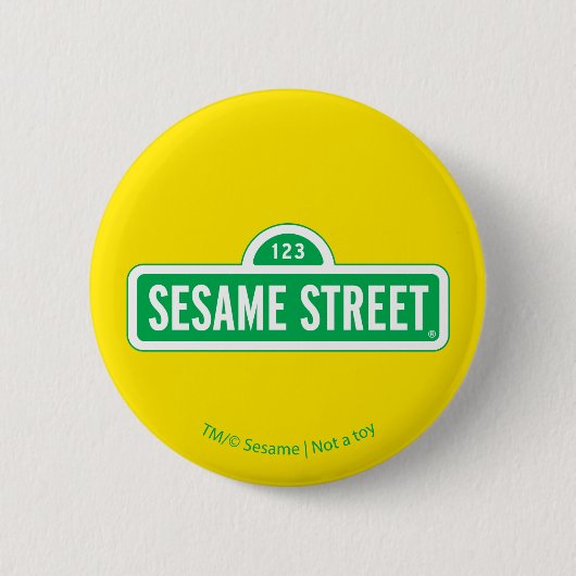 Sesamstraat | Groene Logo Ronde Button 5,7 Cm (Voorkant)