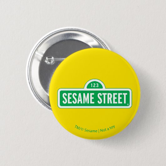 Sesamstraat | Groene Logo Ronde Button 5,7 Cm (Voorkant /achterkant)
