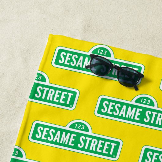 Sesamstraat | Groene Logo Strandlaken (In situ)