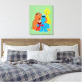 Sesamstraat | Groepsknuffel Canvas Afdruk (Insitu (Slaapkamer))
