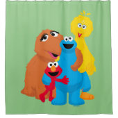 Sesamstraat | Groepsknuffel Douchegordijn (Voorkant)