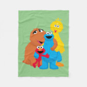 Sesamstraat | Groepsknuffel Fleece Deken (Voorkant)