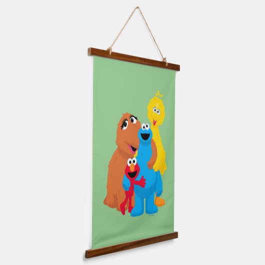 Sesamstraat | Groepsknuffel Hangend Wandkleed (Gebogen)