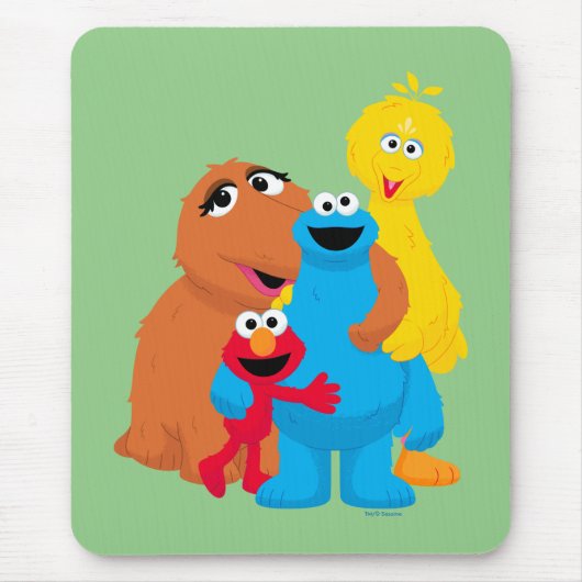 Sesamstraat | Groepsknuffel Muismat (Voorkant)