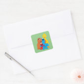 Sesamstraat | Groepsknuffel Vierkante Sticker (Envelop)