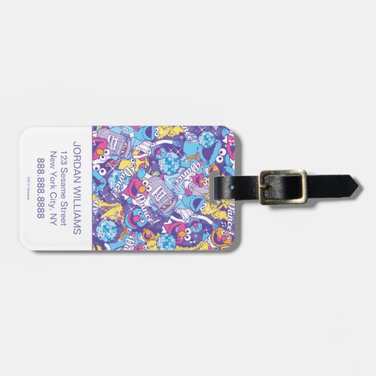 Sesamstraat| Groovy Dance-patroon Bagagelabel (Voorkant horizontaal)