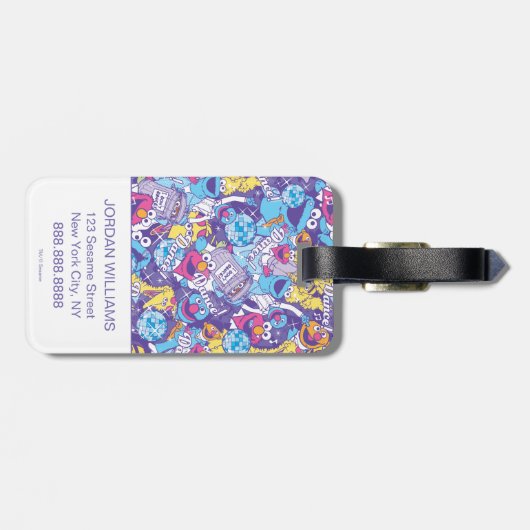 Sesamstraat| Groovy Dance-patroon Bagagelabel (Achterkant horizontaal)