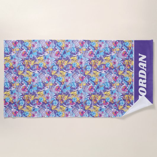 Sesamstraat| Groovy Dance-patroon Strandlaken (Voorkant)