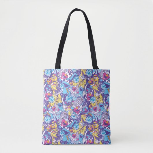 Sesamstraat| Groovy Dance-patroon Tote Bag (Voorkant)