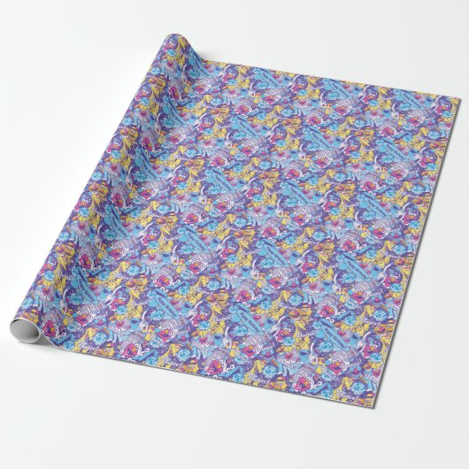 Sesamstraat | Groovy Dance Pattern Cadeaupapier (Uitgerold)