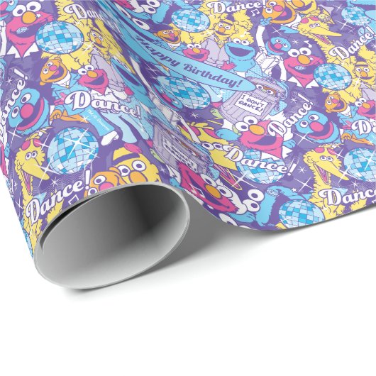 Sesamstraat | Groovy Dance Pattern Cadeaupapier (Rol Hoek)