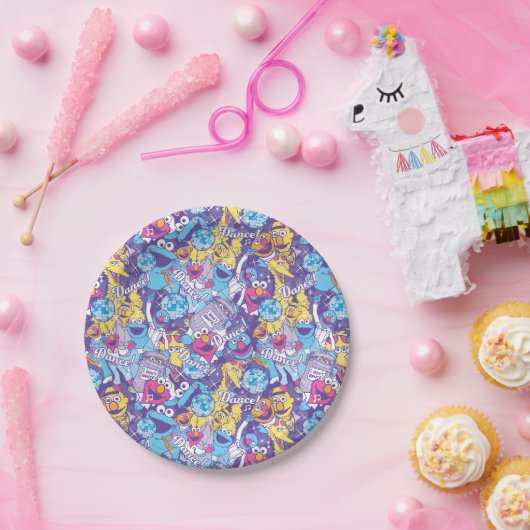 Sesamstraat | Groovy Dance Pattern Papieren Bordje (Feest)