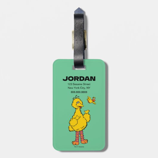 Sesamstraat | Grote vogel en kleine vogel Bagagelabel (Achterkant verticaal)