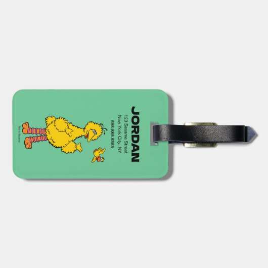 Sesamstraat | Grote vogel en kleine vogel Bagagelabel (Achterkant horizontaal)