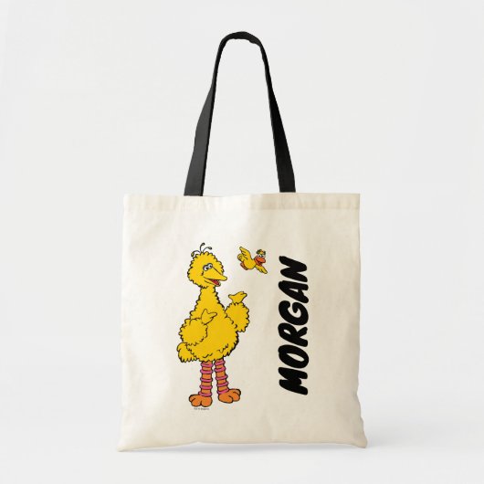 Sesamstraat | Grote vogel en kleine vogel | Naam t Tote Bag (Voorkant)