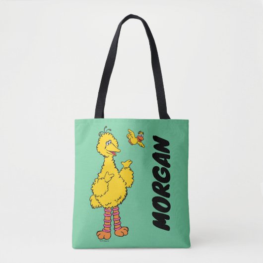 Sesamstraat | Grote vogel en kleine vogel | Naam t Tote Bag (Voorkant)