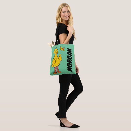 Sesamstraat | Grote vogel en kleine vogel | Naam t Tote Bag (Op model)