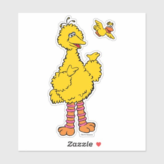Sesamstraat | Grote vogel en kleine vogel Sticker (Vel)