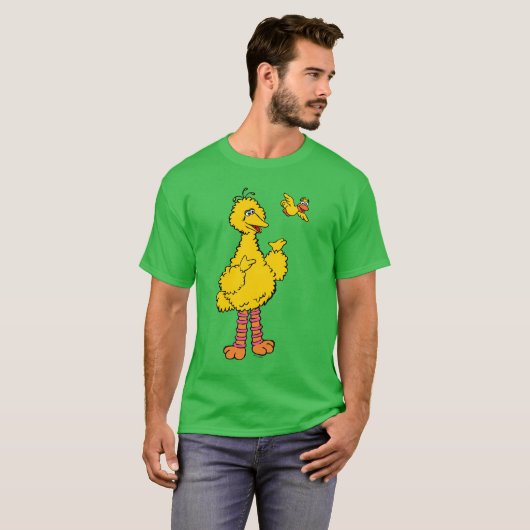 Sesamstraat | Grote vogel en kleine vogel T-shirt (Voorkant volledig)