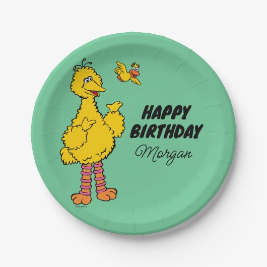 Sesamstraat | Grote vogel en kleine vogeldag Papieren Bordje (Voorkant)