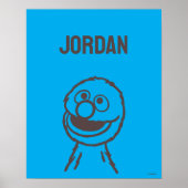 Sesamstraat | Grover Bright | Jouw namen toevoegen Poster (Voorkant)