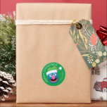 Sesamstraat | Grover Merry Christmas Gift Label<br><div class="desc">Voeg deze leuke Sesamstraat Vrienden sticker toe aan elk feestgeschenk.</div>
