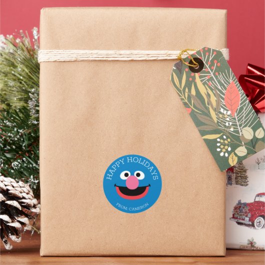 Sesamstraat | Grover Merry Christmas Gift Label (Feestdagen)