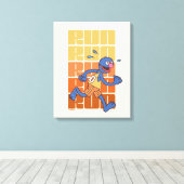 Sesamstraat | Grover Runs Canvas Afdruk (Insitu (Houten vloer))