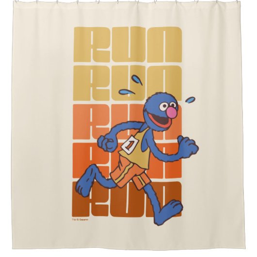 Sesamstraat | Grover Runs Douchegordijn (Voorkant)