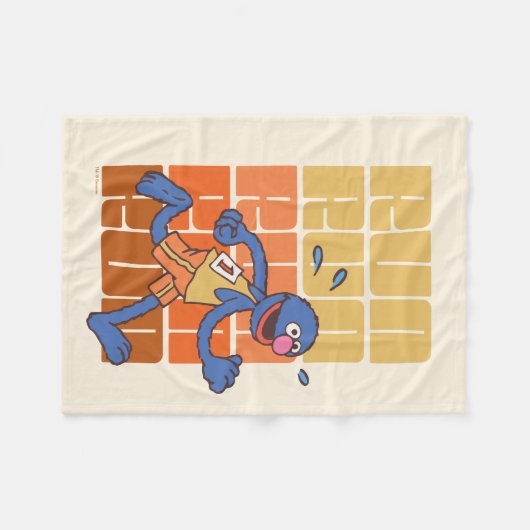 Sesamstraat | Grover Runs Fleece Deken (Voorkant (Horizontaal))