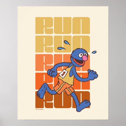 Sesamstraat | Grover Runs Poster (Voorkant)