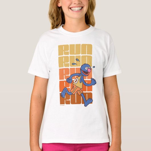 Sesamstraat | Grover Runs T-shirt (Voorkant)