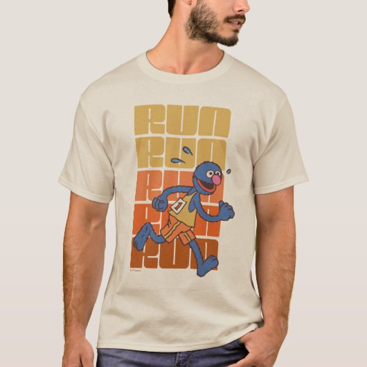 Sesamstraat | Grover Runs T-shirt (Voorkant)