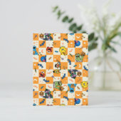 Sesamstraat Halloween geruit patroon Briefkaart (Staand voorkant)