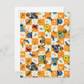 Sesamstraat Halloween geruit patroon Briefkaart (Voorkant / Achterkant)