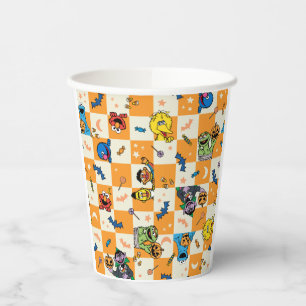 Sesamstraat Halloween geruit patroon Papieren Bekers