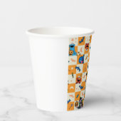 Sesamstraat Halloween geruit patroon Papieren Bekers (Voorkant)